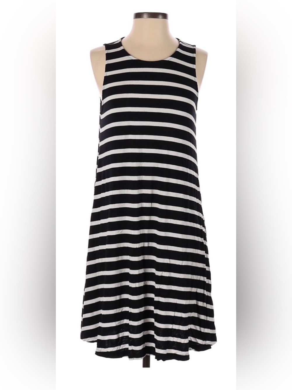 Old Navy Black and White Striped Midi Dress